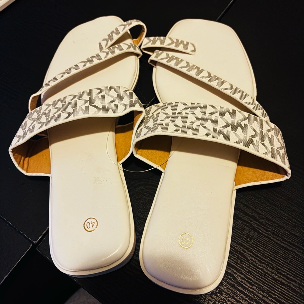 Michael Kors Cream and Tan Sandals